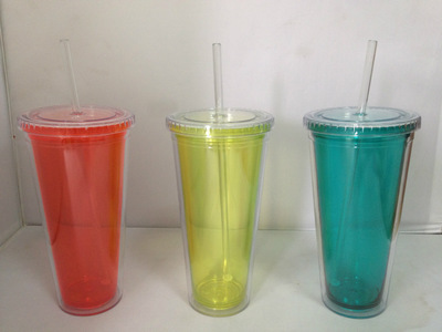 【雙層AS冰杯 帶硅膠套塑料杯 雙層隔熱吸管杯】價格,廠家,圖片,杯子,永康市飛洋杯業(yè)-